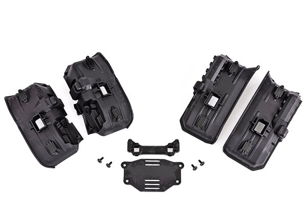 Traxxas 8072X Fenders, inner (wide), Front & Rear (2 each)/ rock light covers (8)/ battery Plate/ 3x8 flat-head Screws (4) (for clipless Body Mounting)