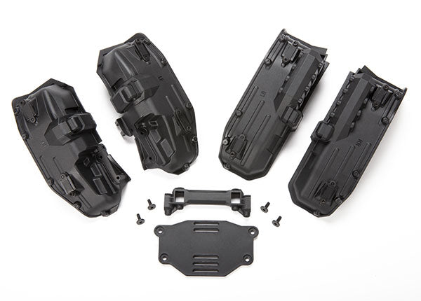 Traxxas 8080 Fenders, inner (narrow), Front & Rear (2 each)/ rock light covers (8)/ battery Plate/ 3x8 flat-head Screws (4) - TRA8080