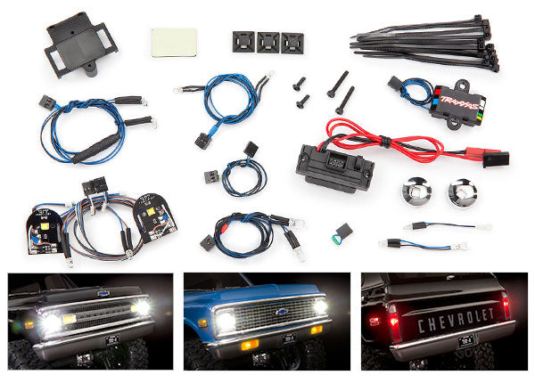 Traxxas 8090 LED light set, Complete with power supply (contains headlights, tail lights, side marker lights, & distribution block) (fits #9111 or 9112 Body) - TRA8090