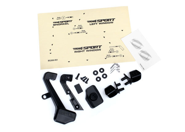 Traxxas 8119 Mirrors, side (left & right)/ snorkel/ Mounting Hardware (fits #8111 or #8112 Body) - TRA8119