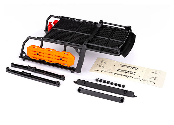 Traxxas 8120R Expedition rack, Complete (includes traction boards, shovel, axe, jack, fire extinguisher, fuel cans, & Mounting Hardware) (fits #8111, 8111R, or 8213 series bodies)