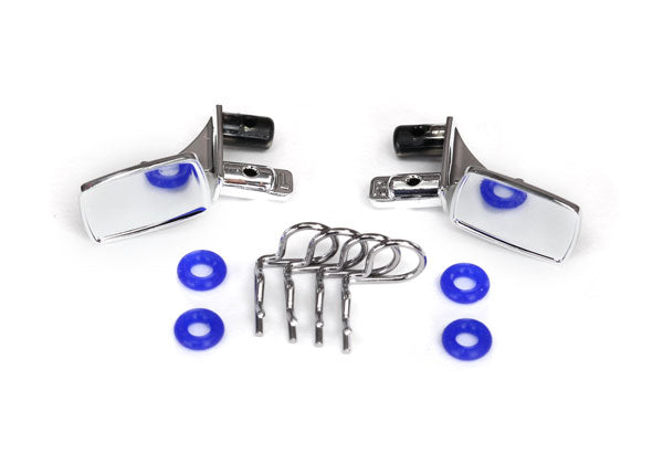 Traxxas 8133 Mirrors, side, chrome (left & right)/ O-Rings (4)/ Body clips (4) (fits #8130 Body) - TRA8133