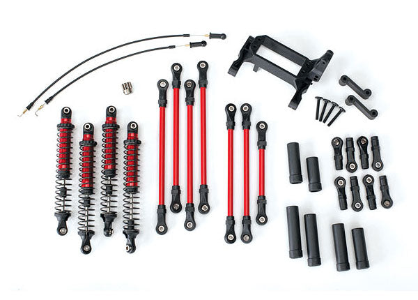 Traxxas 8140R Long Arm Lift Kit, TRX-4, Complete (includes - Red powder coated links, - Red-anodized shocks) - TRA8140R