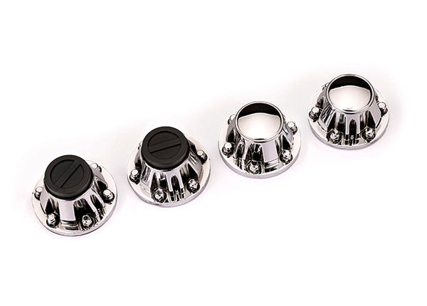Traxxas 8152X Center caps, Wheel (chrome) (4) (requires #8255A extended thread stub axle)
