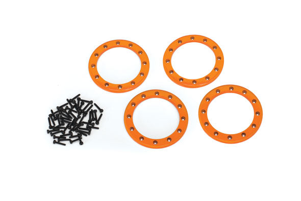 Traxxas 8168A Beadlock rings , orange (2.2') (aluminum) (4) / 2x10 CS (48) - TRA8168A