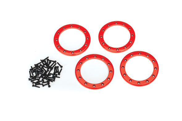 Traxxas 8168R Beadlock rings , - Red (2.2') (aluminum) (4) / 2x10 CS (48) - TRA8168R