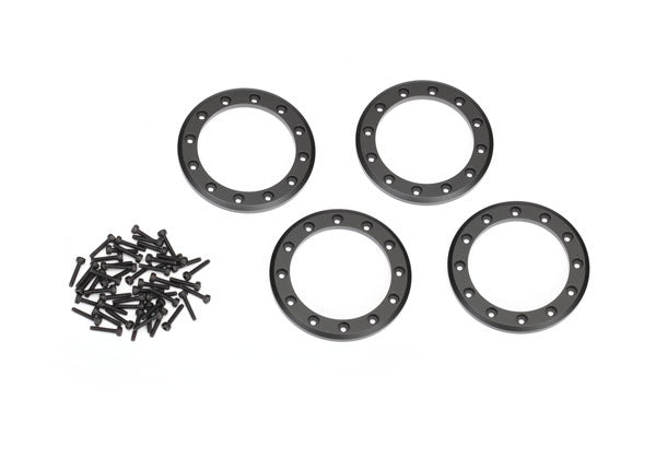 Traxxas 8168T Beadlock rings , black (2.2') (aluminum) (4) / 2x10 CS (48) - TRA8168T