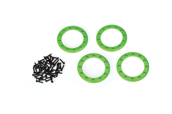 Traxxas 8169G Beadlock rings, Green (1.9') (aluminum) (4)/ 2x10 CS (48) - TRA8169G