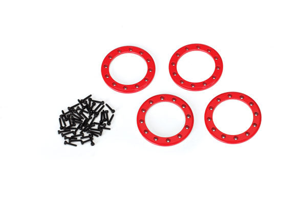 Traxxas 8169R Beadlock rings, - Red (1.9') (aluminum) (4)/ 2x10 CS (48) - TRA8169R