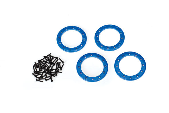 Traxxas 8169X Beadlock rings, - Blue (1.9') (aluminum) (4)/ 2x10 CS (48) - TRA8169X