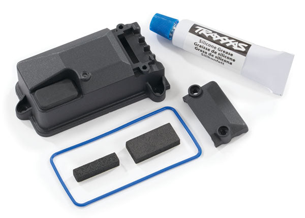 Traxxas 8224X Receiver box cover (compatible with #8224 receiver box & #2260 BEC) / foam pads / seals / silicone grease - TRA8224X