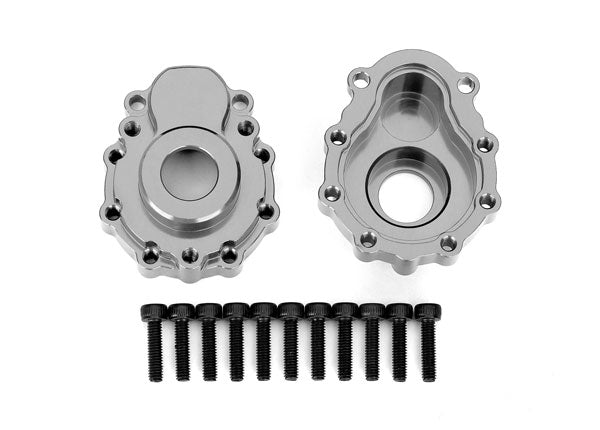 Traxxas 8251A Portal housings, outer, 6061-T6 aluminum (charcoal - Gray-anodized) (2)/ 2.5x10 CS (12) - TRA8251A