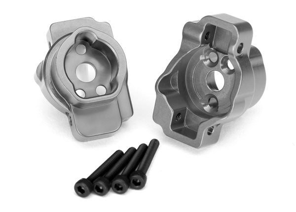 Traxxas 8256A Portal drive Axle Mount , Rear , 6061-T6 aluminum (charcoal - Gray-anodized) (left and right) / 2.5x16 CS (4) - TRA8256A