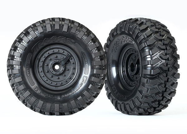 Traxxas 8273 Tires and Wheels , assembled , glued (Tactical 1.9” Wheels , Canyon Trail 4.6x1.9” Tires) (2) - TRA8273