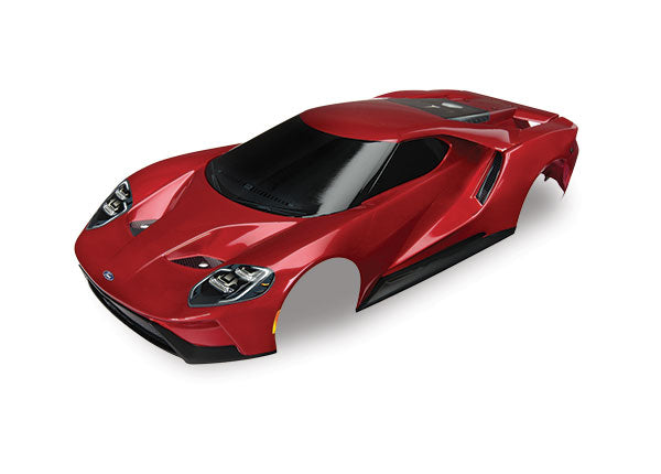 Traxxas 8311R Body , Ford GT , - Red (painted , decals applied) (tail lights , exhaust tips , & Mounting Hardware (part #8314) sold sepaRately) - TRA8311R