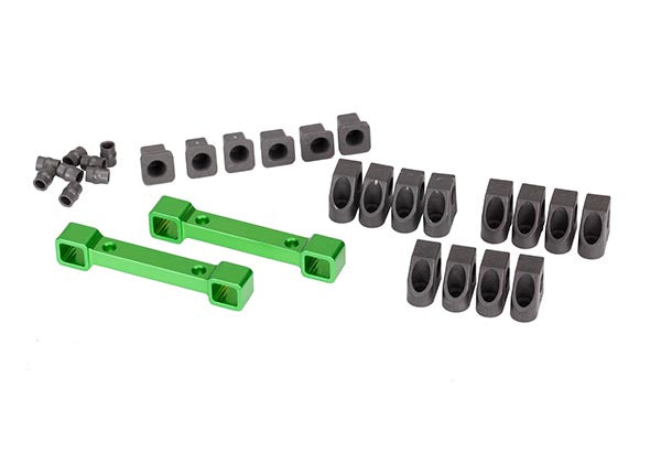 Traxxas 8334G Mounts , Suspension Arms , aluminum (green-anodized) (Front & Rear) / hinge pin retainers (12) / Inserts (6) - TRA8334G