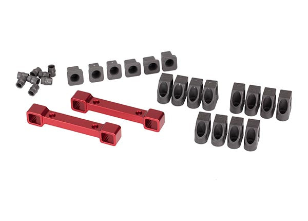 Traxxas 8334R Mounts , Suspension Arms , aluminum (red-anodized) (Front & Rear) / hinge pin retainers (12) / Inserts (6) - TRA8334R