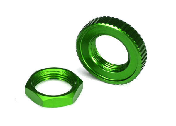 Traxxas 8345G Servo saver nuts, aluminum, green-anodized (Hex (1), serRated (1)) - TRA8345G