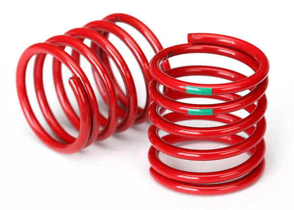 Traxxas 8363 Spring , shock (red) (4.075 Rate , Green stripe) (2) - TRA8363