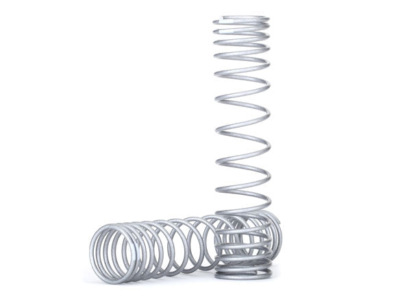 Traxxas 8444X Spring , shock , Front (silver) (GTR) (progressive , 0.833 Rate , White stripe) (2) - TRA8444X