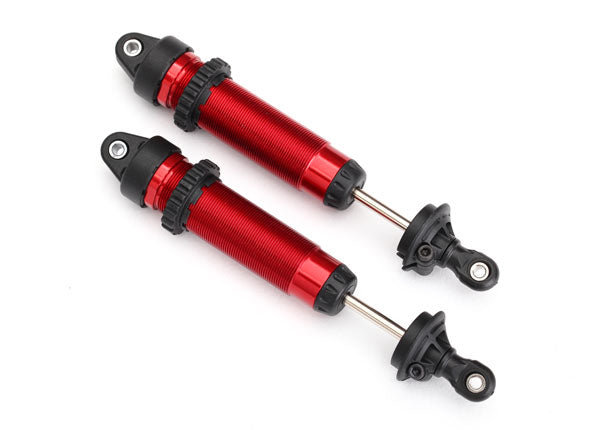 Traxxas 8450R Shocks, GTR, 134mm, aluminum (red-anodized) (fully assembled w/o Springs) (Front, threaded) (2) - TRA8450R