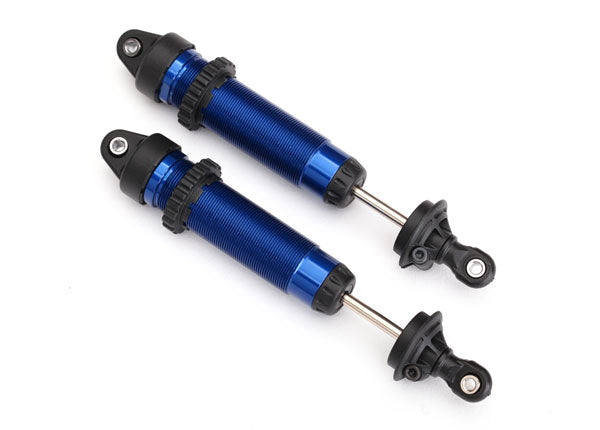 Traxxas 8450X Shocks, GTR, 134mm, aluminum (blue-anodized) (fully assembled w/o Springs) (Front, threaded) (2) - TRA8450X