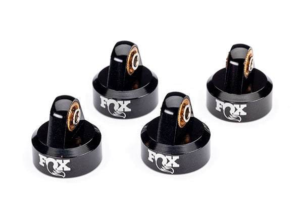 Traxxas 8456 Shock caps , aluminum (black-anodized) , Fox Shocks (4) - TRA8456