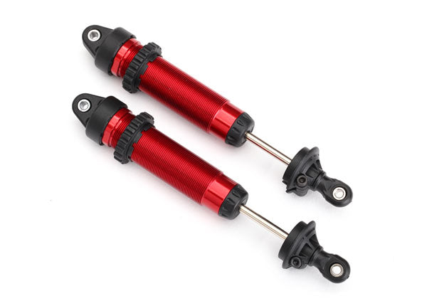 Traxxas 8460R Shocks , GTR , 139mm , aluminum (red-anodized) (fully assembled w / o Springs) (Rear , threaded) (2) - TRA8460R