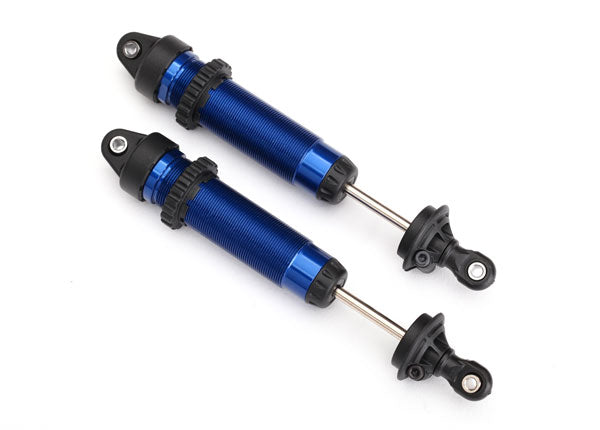Traxxas 8460X Shocks, GTR, 139mm, aluminum (blue-anodized) (fully assembled w/o Springs) (Rear, threaded) (2) - TRA8460X