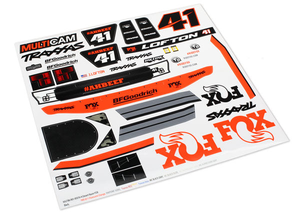 Traxxas 8515 Decals , Unlimited Desert Racer , Fox Edition - TRA8515