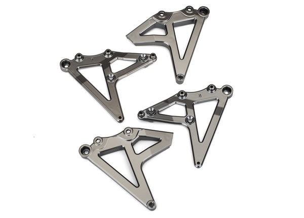 Traxxas 8538X Shock Mounts, Rear (left & right) (satin black chrome-Plated) - TRA8538X