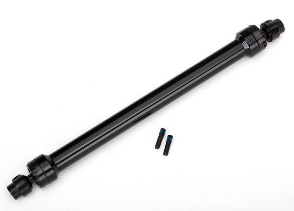 Traxxas 8555 Driveshaft, center Rear, 6061-T6 aluminum (black-anodized) (fully assembled)/ 3mm screw pin (2) - TRA8555