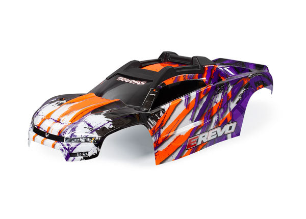 Traxxas 8611T Body, E-Revo, purple/ window, grille, lights Decal Sheet (assembled with Front & Rear Body Mounts and Rear Body support for clipless Mounting) - TRA8611T