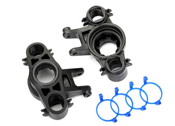 Traxxas 8635 Axle Carriers, left & right (1 each) (use with 8x16mm & 17x26mm ball bearings)/ dust boot retainers (4) - TRA8635