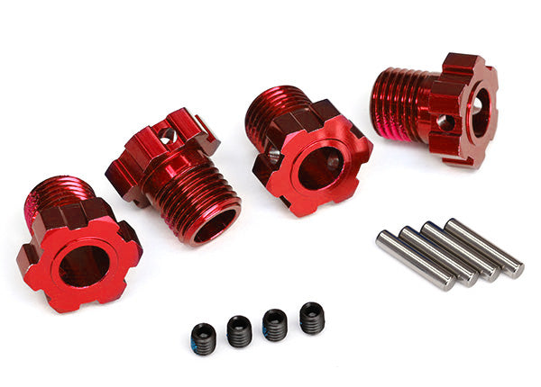 Traxxas 8654R Wheel hubs, splined, 17mm (red-anodized) (4)/ 4x5 GS (4)/ 3x14mm pin (4) - TRA8654R