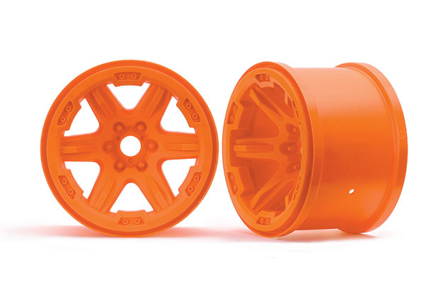 Traxxas 8671A Wheels, 3.8' (orange) (2) (17mm splined) - TRA8671A
