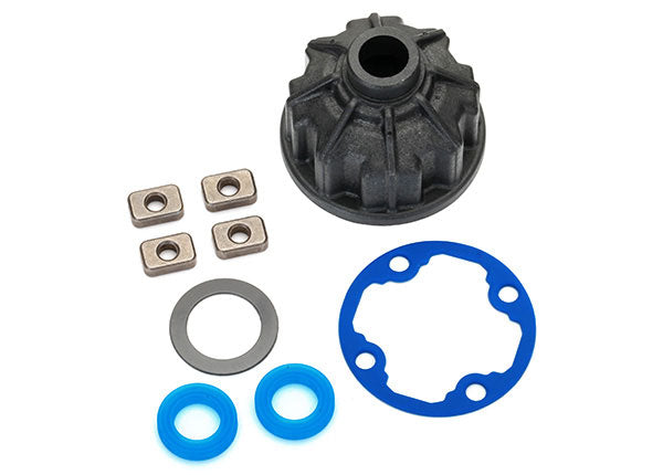 Traxxas 8681 Carrier, Differential (heavy duty)/ x-ring gaskets (2)/ ring gear gasket/ spacers (4)/ 12.2x18x0.5 PTFE-coated washer (1) - TRA8681