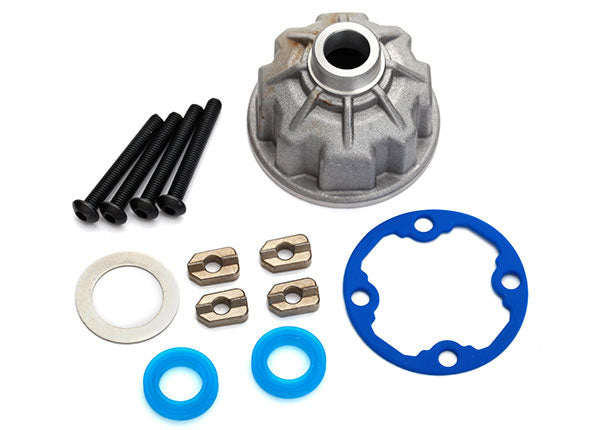 Traxxas 8681X Carrier, Differential (aluminum)/ x-ring gaskets (2)/ ring gear gasket/ spacers (4)/ 12.2x18x0.5 metal washer - TRA8681X