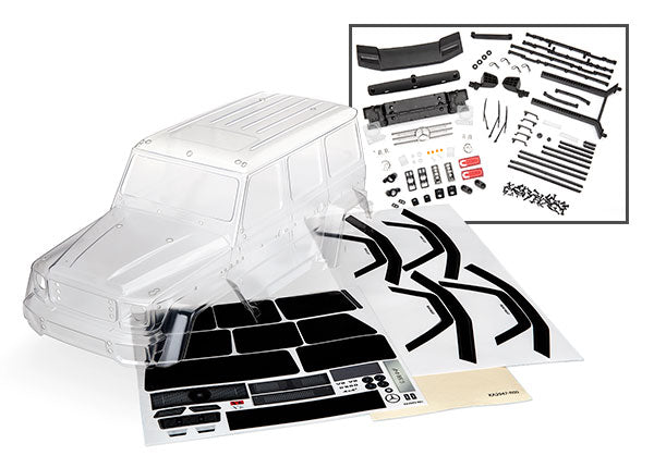 Traxxas 8811 Body , Mercedes-Benz G 500 4x4² (Clear , requires painting) / decals / window masks (includes Rear Body post , grille , side mirrors , door handles , & windshield wipers) - TRA8811