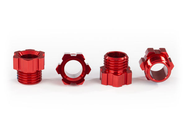 Traxxas 8886R Stub Axle nut , aluminum (red-anodized) (4) - TRA8886R
