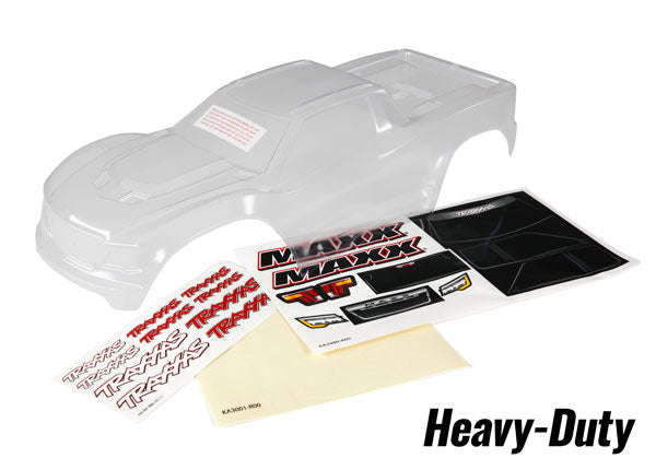 Traxxas 8914 Body , Maxx , heavy duty (Clear , untrimmed , requires painting) / window masks / Decal Sheet - TRA8914