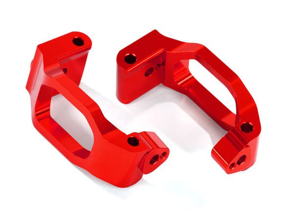 Traxxas 8932R Caster blocks (c-hubs), 6061-T6 aluminum (red-anodized), left & right/ 4x22mm pin (4)/ 3x6mm BCS (4)/ retainers (4) - TRA8932R