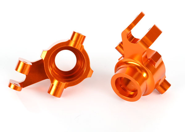 Traxxas 8937A Steering blocks, 6061-T6 aluminum (orange-anodized), left & right - TRA8937A