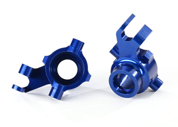 Traxxas 8937X Steering blocks, 6061-T6 aluminum (blue-anodized), left & right - TRA8937X