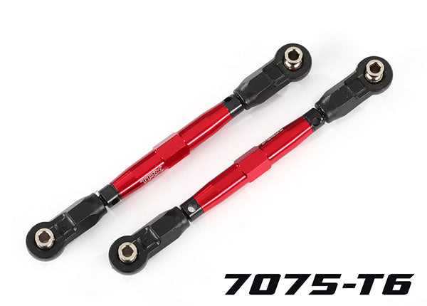 Traxxas 8948R Toe links, Front (TUBES - Red-anodized, 7075-T6 aluminum, stronger than titanium) (88mm) (2)/ rod ends, Rear (4)/ rod ends, Front (4)/ aluminum wrench (1) - TRA8948R