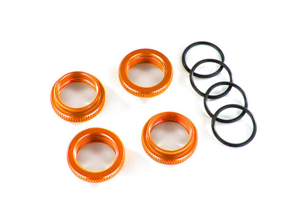 Traxxas 8968A Spring retainer (adjuster), orange-anodized aluminum, GT-Maxx shocks (4) (assembled with o-ring) - TRA8968A