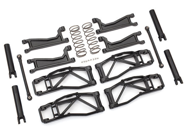 Traxxas 8995 Suspension kit, WideMaxx, black (includes Front & Rear Suspension Arms, Front toe links, outer half shafts (extended), Rear shock Springs) - TRA8995