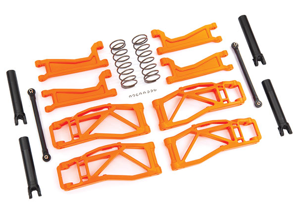 Traxxas 8995T Suspension kit, WideMaxx, orange (includes Front & Rear Suspension Arms, Front toe links, outer half shafts (extended), Rear shock Springs) - TRA8995T