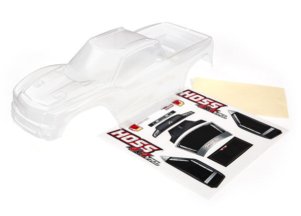 Traxxas 9011 Body, Hoss 4X4 (Clear, requires painting)/ window, grille, lights Decal Sheet - TRA9011