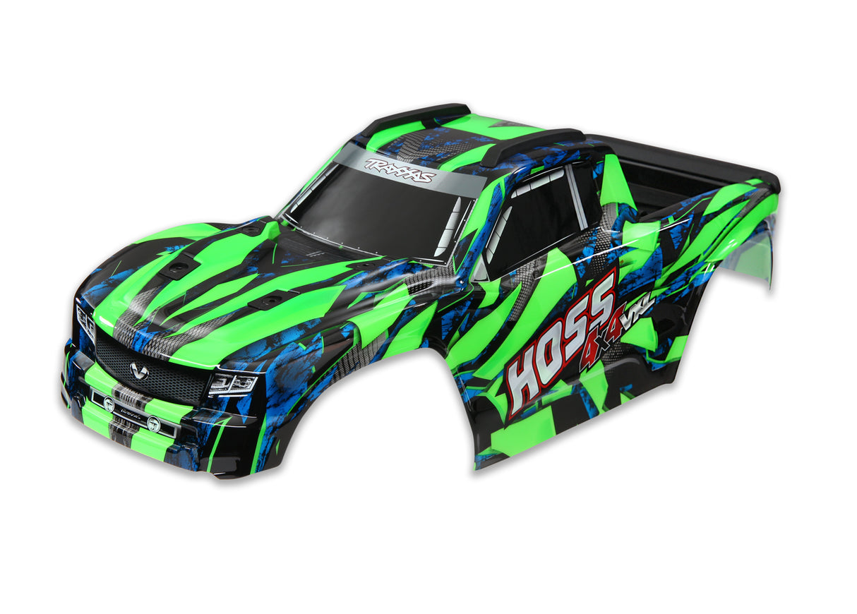 Traxxas 9011G Traxxas9011G Body, Hoss 4X4 VXL, green/ window, grille, lights Decal Sheet (assembled with Front & Rear Body Mounts and Rear Body support for clipless Mounting) - TRA9011G